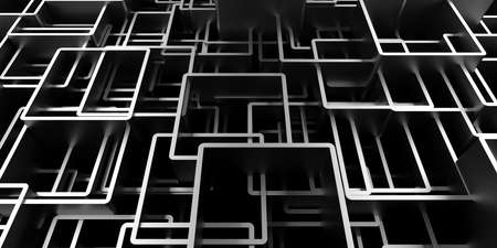 Dark silver cubes. Abstract metallic background. Modern design. 3d renderの写真素材