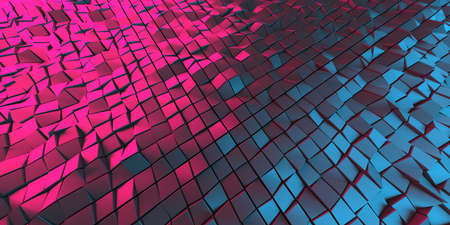 Colorful cubes blocks chaotic construction background. 3d render