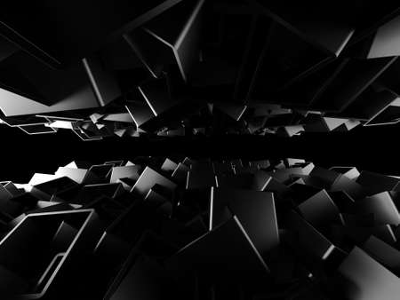 Dark silver cubes. Abstract metallic background. Modern design. 3d renderの写真素材