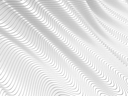 White abstract liquid wavy background. 3d render illustration