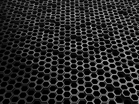 Chrome Metallic Hexagon Glossy Futuristic Background. 3d render