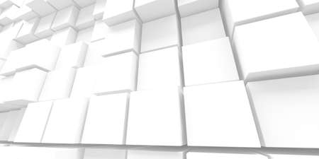 White cubes structure. Abstract futuristic background. 3d renderの写真素材