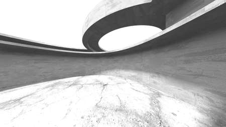Dark Concrete Wall Architecture. Empty Room. 3d render illustrationの写真素材
