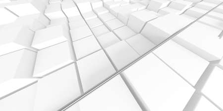 White cubes structure. Abstract futuristic background. 3d renderの写真素材