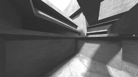 Abstract architecture background. Empty rough concrete interior. 3d renderの写真素材