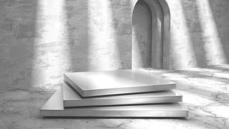 Abstract scene podium mockup. Award ceremony concept. 3d renderの写真素材