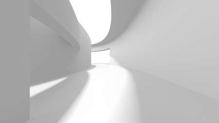 Abstract White Architecture Design Concept. 3d render illustrationの写真素材