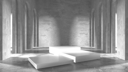 Abstract scene podium mockup. Award ceremony concept. 3d renderの写真素材