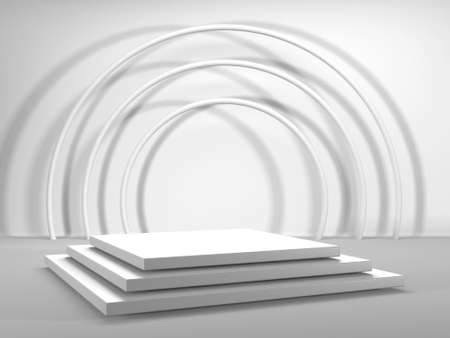 Abstract scene podium mockup. Award ceremony concept. 3d renderの写真素材