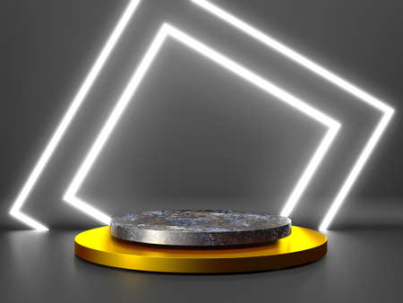 Abstract scene podium mockup. Award ceremony concept. 3d render