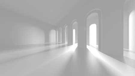 White Modern Background. Abstract Building Concept. 3d renderの写真素材
