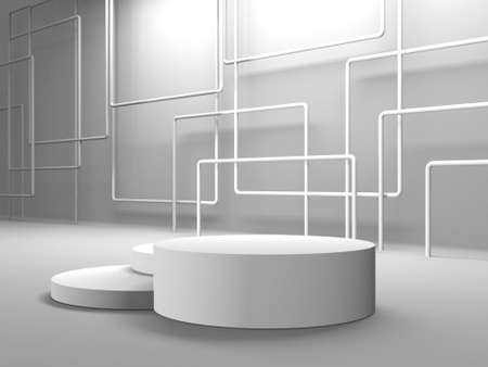 Abstract scene podium mockup. Award ceremony concept. 3d renderの写真素材