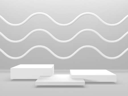 Abstract scene podium mockup. Award ceremony concept. 3d renderの写真素材