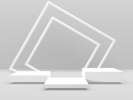 Abstract scene podium mockup. Award ceremony concept. 3d renderの写真素材