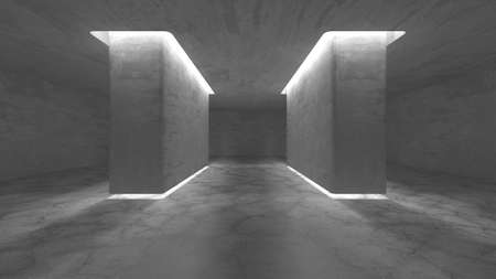 Abstract architecture background. Empty rough concrete interior. 3d renderの写真素材