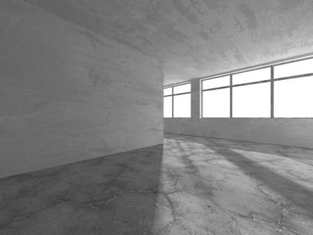 Abstract architecture background. Empty rough concrete interior. 3d renderの写真素材