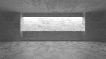 Dark Concrete Wall Architecture. Empty Room. 3d render illustrationの写真素材