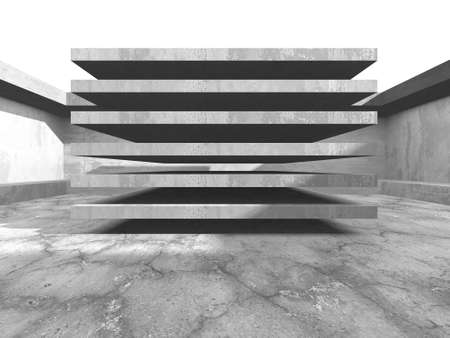 Abstract architecture background. Empty rough concrete interior. 3d renderの写真素材