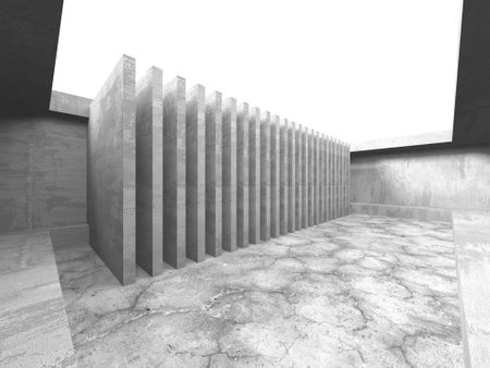 Abstract architecture background. Empty rough concrete interior. 3d renderの写真素材