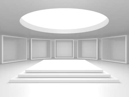 Abstract scene podium mockup. Award ceremony concept. 3d render