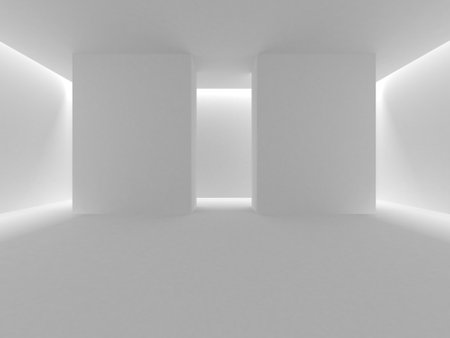 White Modern Background. Abstract Building Concept. 3d renderの写真素材
