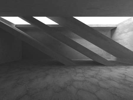 Abstract architecture background. Empty rough concrete interior. 3d renderの写真素材