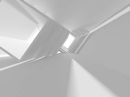 Abstract White Architecture Design Concept. 3d render illustrationの写真素材