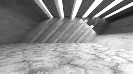 Dark Concrete Wall Architecture. Empty Room. 3d render illustrationの写真素材