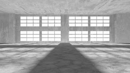 Dark Concrete Wall Architecture. Empty Room. 3d render illustrationの写真素材