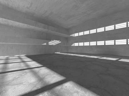 Abstract architecture interior background. Empty concrete room. 3d renderの写真素材