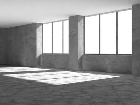 Abstract architecture background. Empty rough concrete interior. 3d renderの写真素材