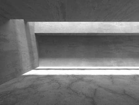 Dark Concrete Wall Architecture. Empty Room. 3d render illustrationの写真素材