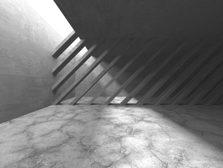 Abstract architecture interior background. Empty concrete room. 3d renderの写真素材