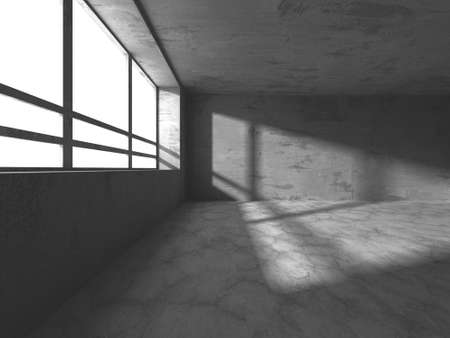 Abstract architecture interior background. Empty concrete room. 3d renderの写真素材