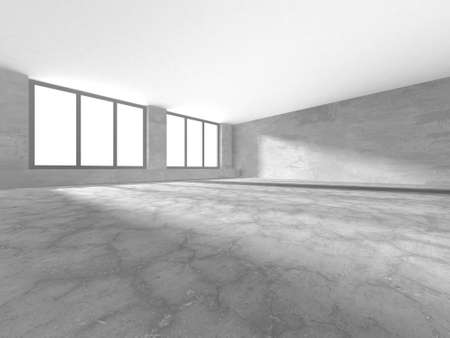 Abstract architecture background. Empty rough concrete interior. 3d renderの写真素材