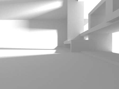 White Modern Background. Abstract Building Concept. 3d renderの写真素材