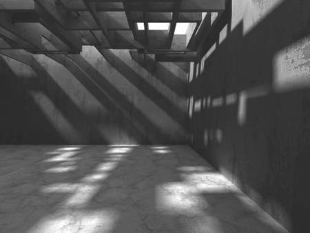 Abstract architecture background. Empty rough concrete interior. 3d renderの写真素材