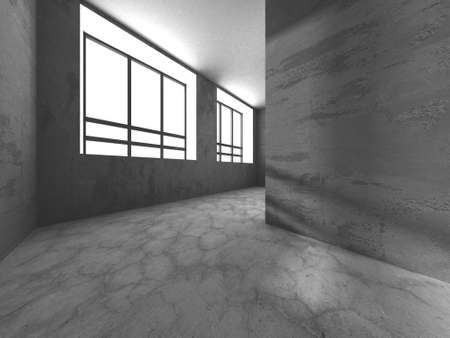 Abstract architecture background. Empty rough concrete interior. 3d renderの写真素材
