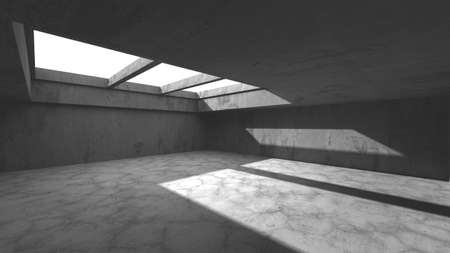 Abstract architecture background. Empty rough concrete interior. 3d renderの写真素材