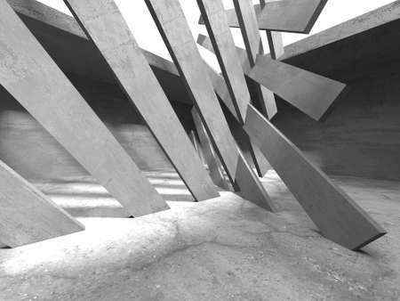 Abstract architecture background. Empty rough concrete interior. 3d renderの写真素材