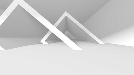 Illuminated corridor interior design. Empty Room Interior Background. 3D renderの写真素材