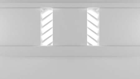 Abstract White Architecture Design Concept. 3d render illustration
