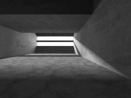 Abstract architecture background. Empty rough concrete interior. 3d render