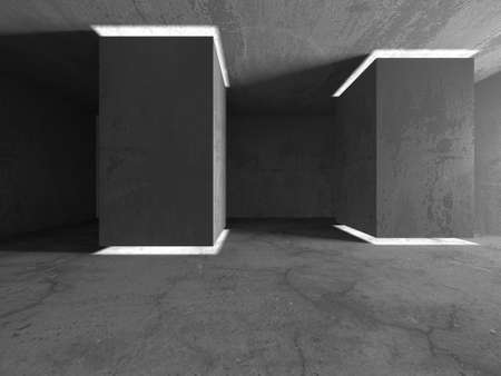 Abstract architecture interior background. Empty concrete room. 3d renderの写真素材