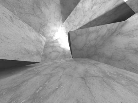 Dark Concrete Wall Architecture. Empty Room. 3d render illustrationの写真素材