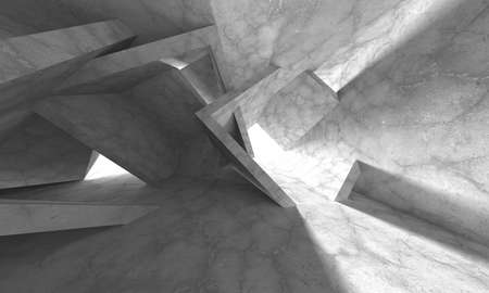 Dark Concrete Wall Architecture. Empty Room. 3d render illustrationの写真素材
