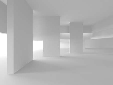 Abstract White Architecture Design Concept. 3d render illustrationの写真素材