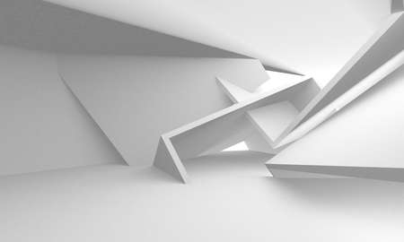 White Modern Background. Abstract Building Concept. 3d renderの写真素材