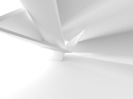 Illuminated corridor interior design. Empty Room Interior Background. 3D renderの写真素材