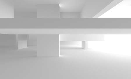 Abstract White Architecture Design Concept. 3d render illustrationの写真素材